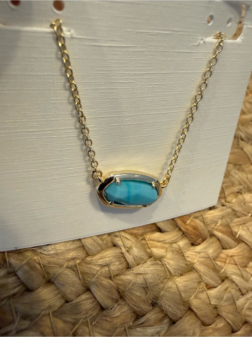 Kendra Scott x Yellowstone Vintage Gold Elisa Necklace in Variegated Turquoise